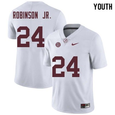 NCAA Youth Alabama Crimson Tide #24 Brian Robinson Jr. Stitched College Nike Authentic White Football Jersey AS17K38VF